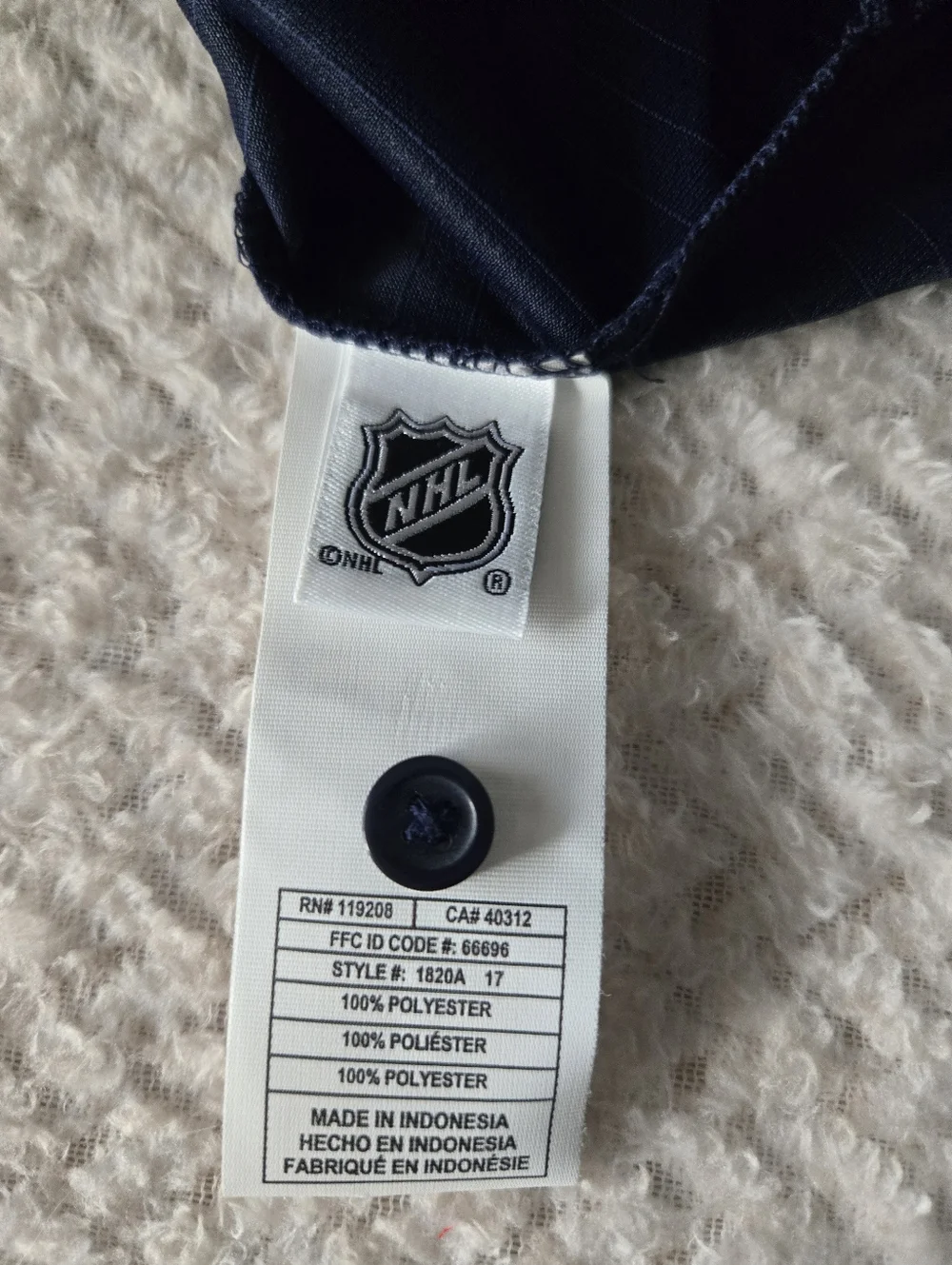 adidas New York Rangers Navy Blue Polo with Red Accents